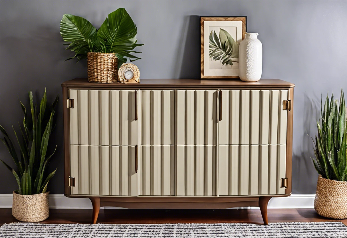 A stylish laminate cabinet displaying a modern design, perfect for painting.