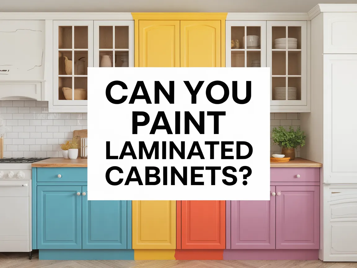 Colorful kitchen cabinets showcasing the question Can You Paint Laminated Cabinets?