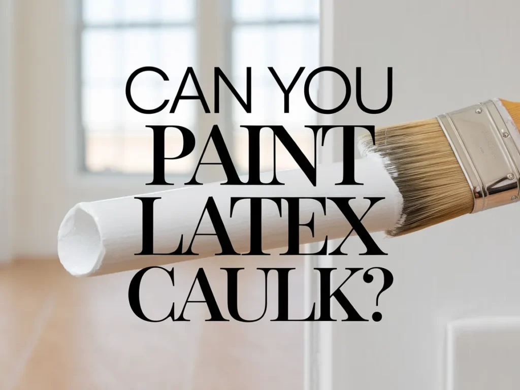 Brush painting over latex caulk in a room, illustrating the question of whether latex caulk can be painted.
