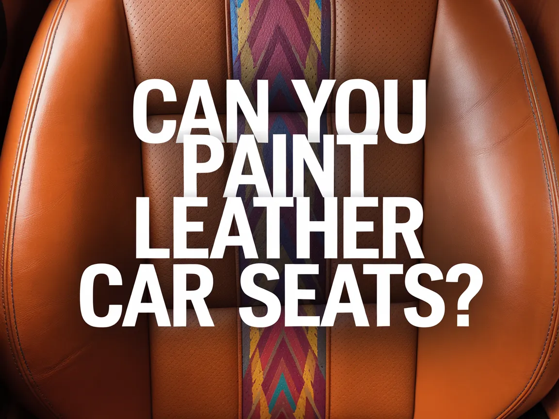 Leather car seats with painted designs, showcasing options for customization.