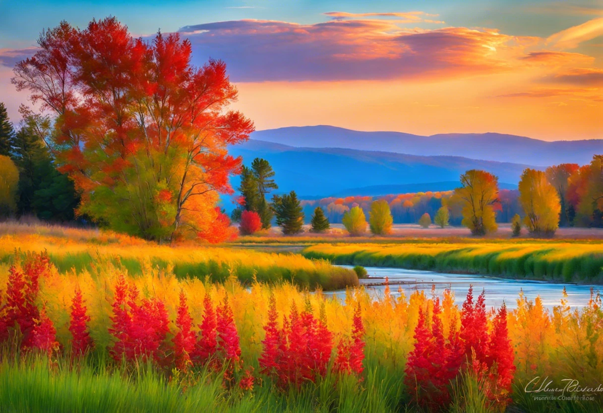 A vibrant landscape showcasing colorful autumn foliage that can inspire paint color matching.