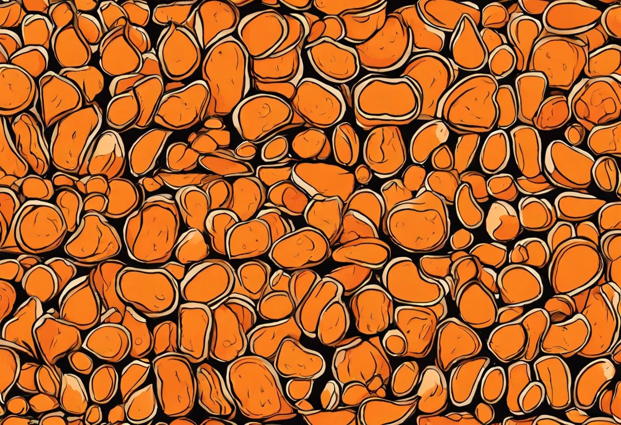 Texture of paint orange peel resembling an orange skin surface.