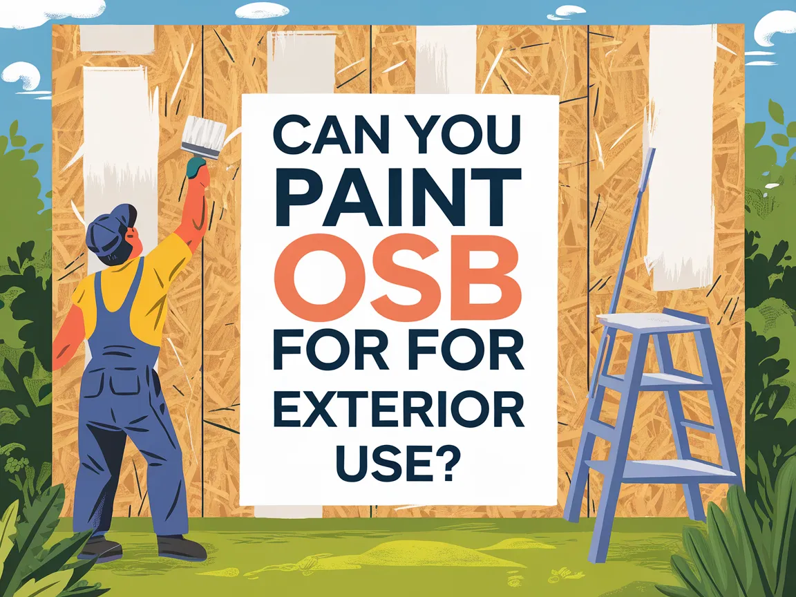 A person painting OSB boards for exterior use, illustrating the topic of painting OSB.