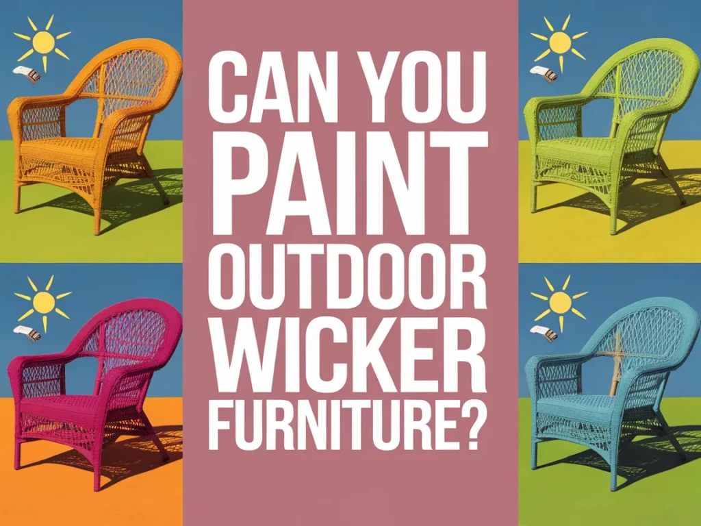 Colorful outdoor wicker chairs showcasing options for painting wicker furniture.