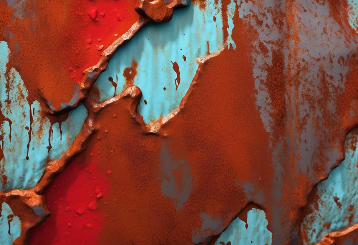 A close-up image showing rust on a metal surface with paint peeling off, illustrating the effects of painting over rust.