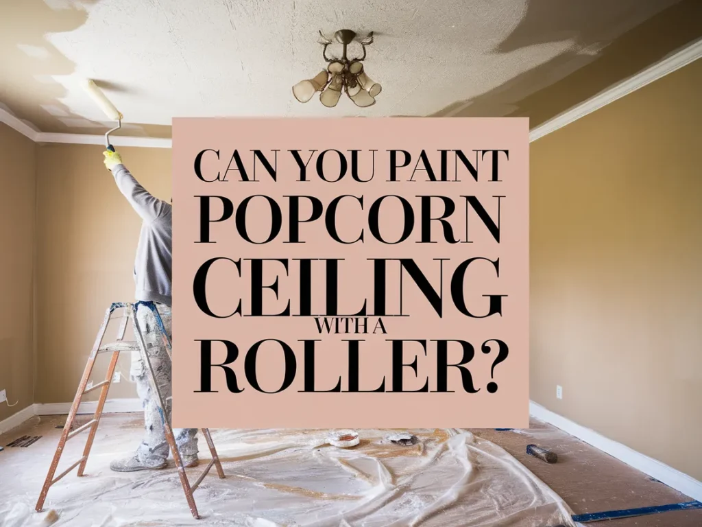 Person painting a popcorn ceiling with a roller