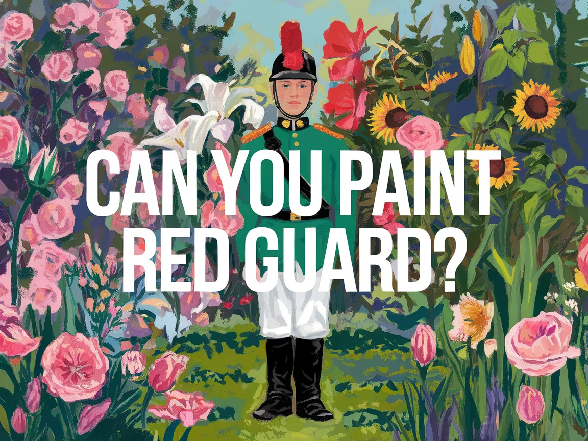 Colorful illustration of a Red Guard among flowers, representing the theme of painting Red Guards.