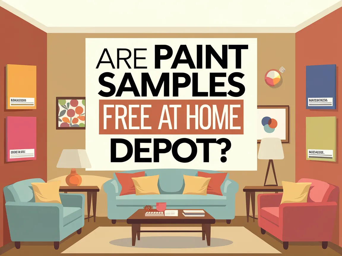 A colorful living room showcasing paint samples available at Home Depot.