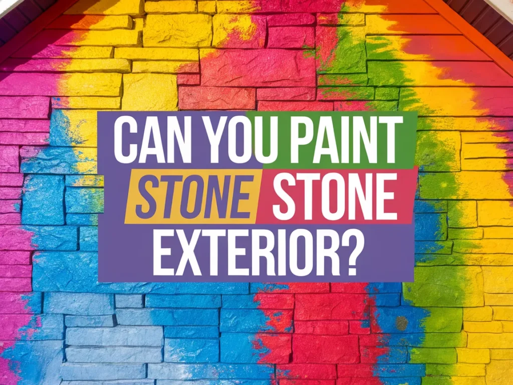 Colorful painted stone exterior question, related to painting stone surfaces.