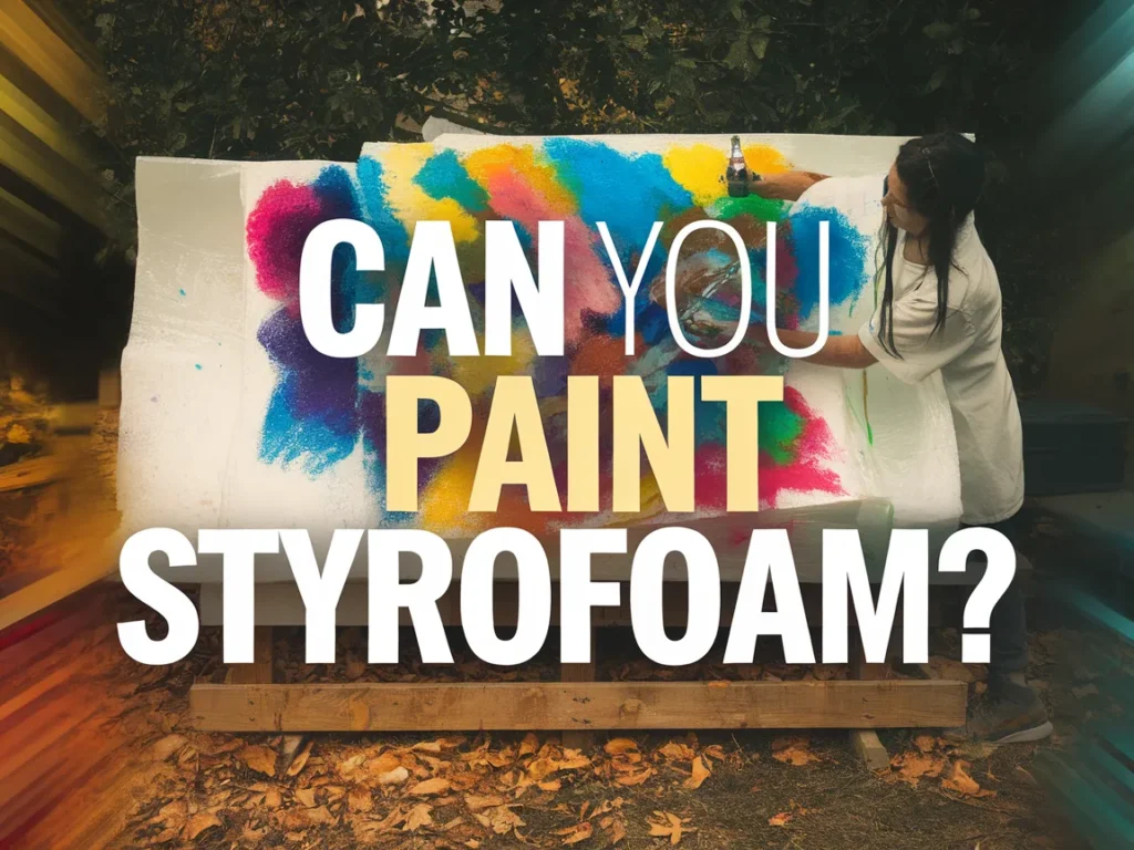 Person painting colorful designs on a Styrofoam surface, demonstrating the ability to paint styrofoam effectively.