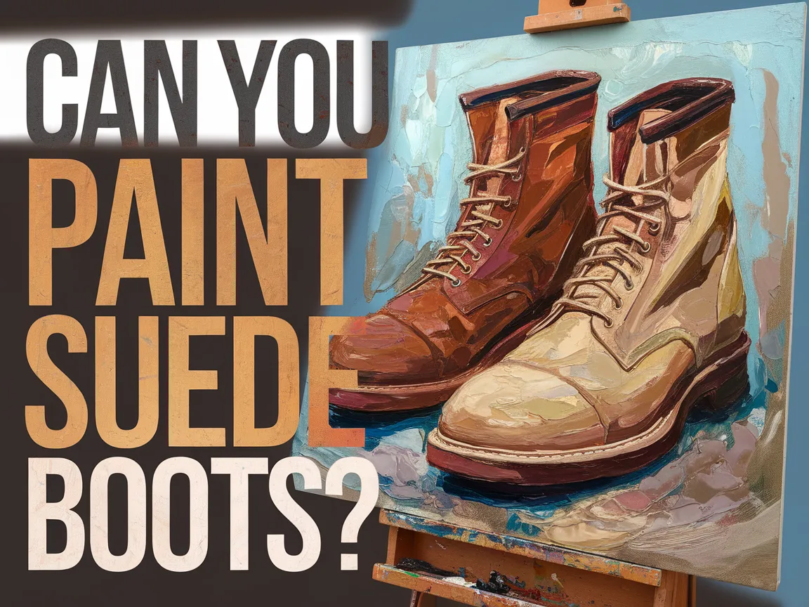 Illustration of suede boots with text asking if you can paint suede boots, relevant to the topic.