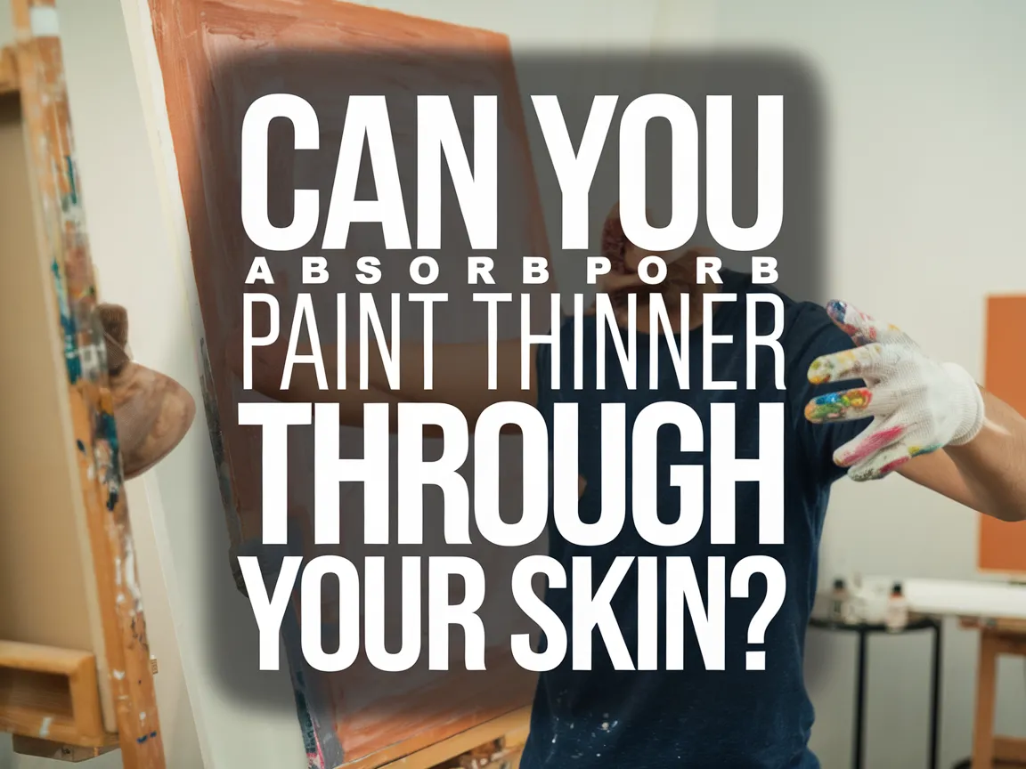 A person questioning if paint thinner can be absorbed through the skin while working on a painting.