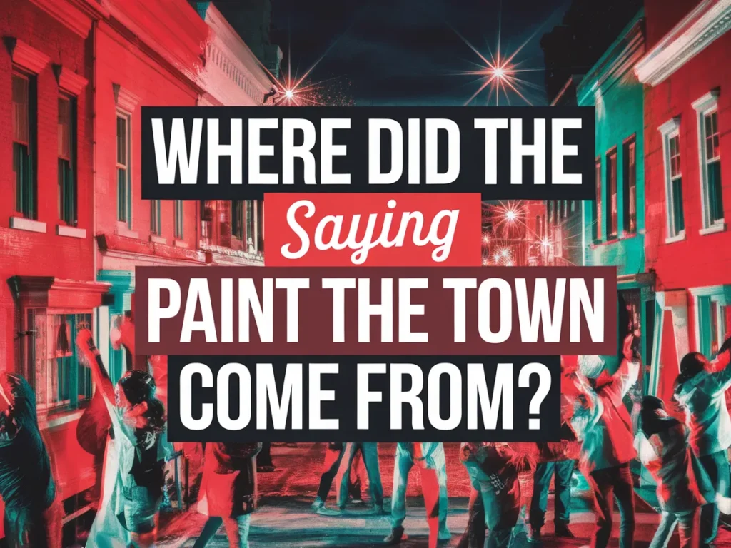 Festive celebration representing the origin of the saying 'paint the town red'.