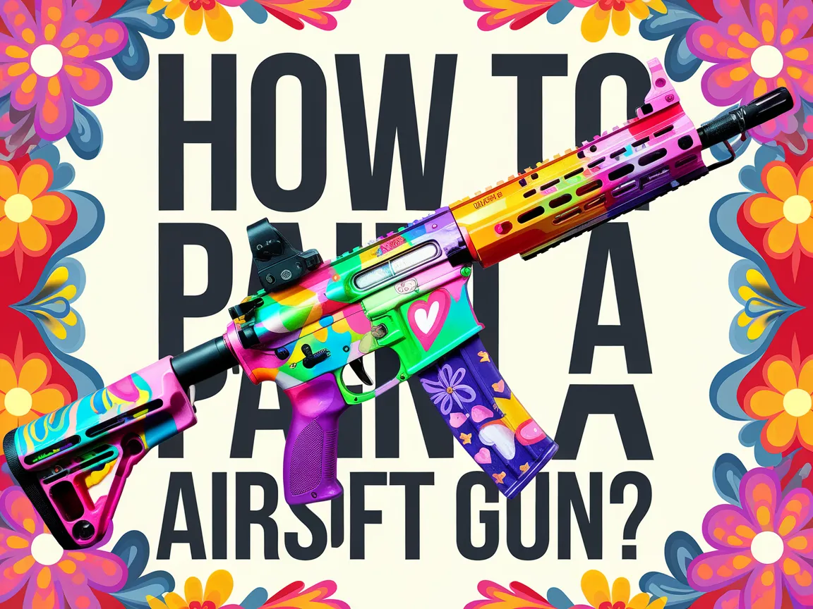 Colorfully painted airsoft gun showcasing creative design techniques for customization.