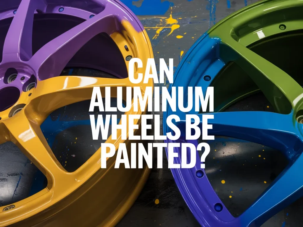 Colorful aluminum wheels showcasing the possibility of painting aluminum wheels.
