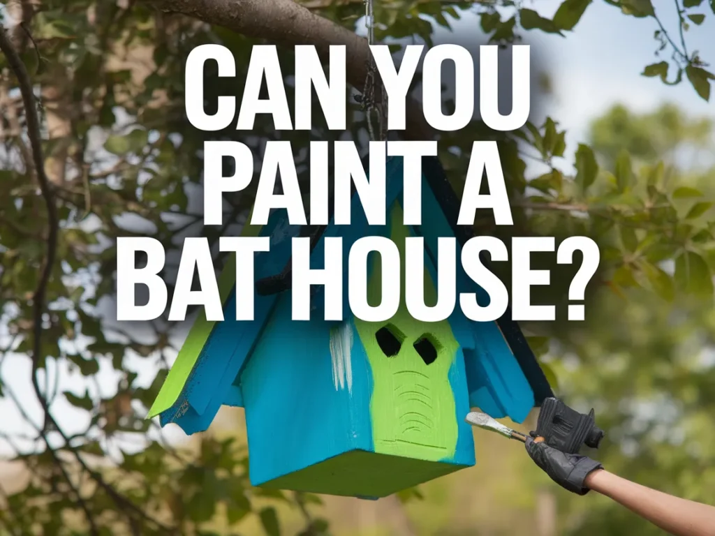 A brightly painted bat house being decorated, showcasing vibrant colors.