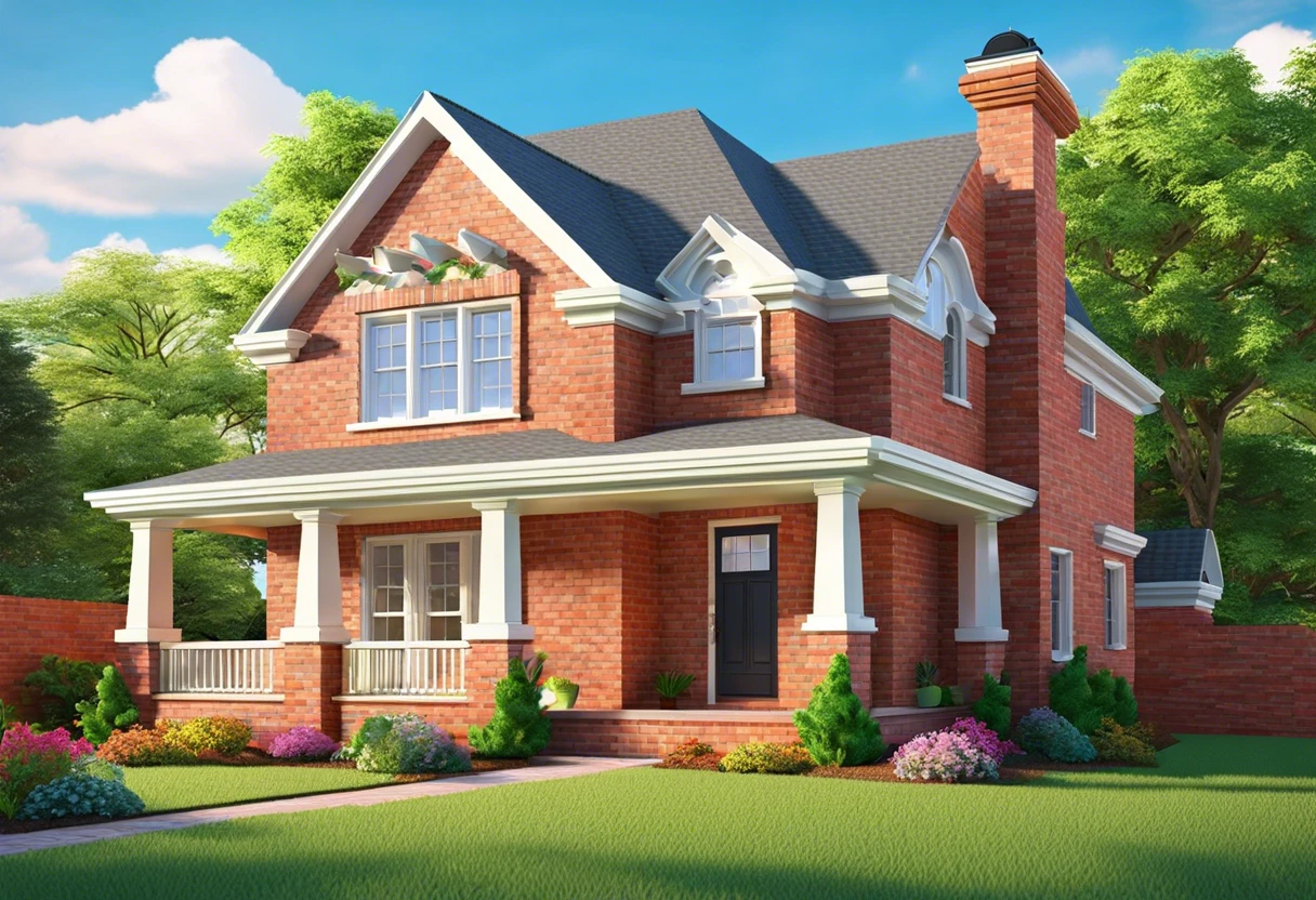 A beautifully painted brick house showcasing vibrant colors and well-maintained landscaping, relevant to painting brick houses.