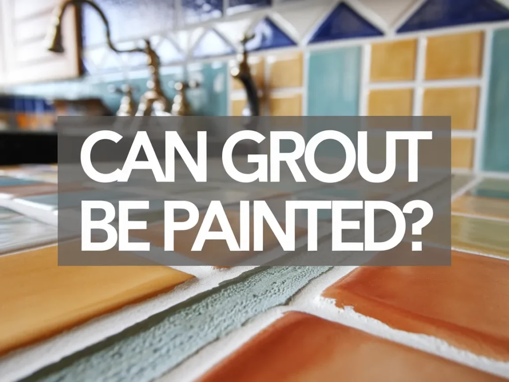 Colorful tiled surface with grout, addressing the question can grout be painted.