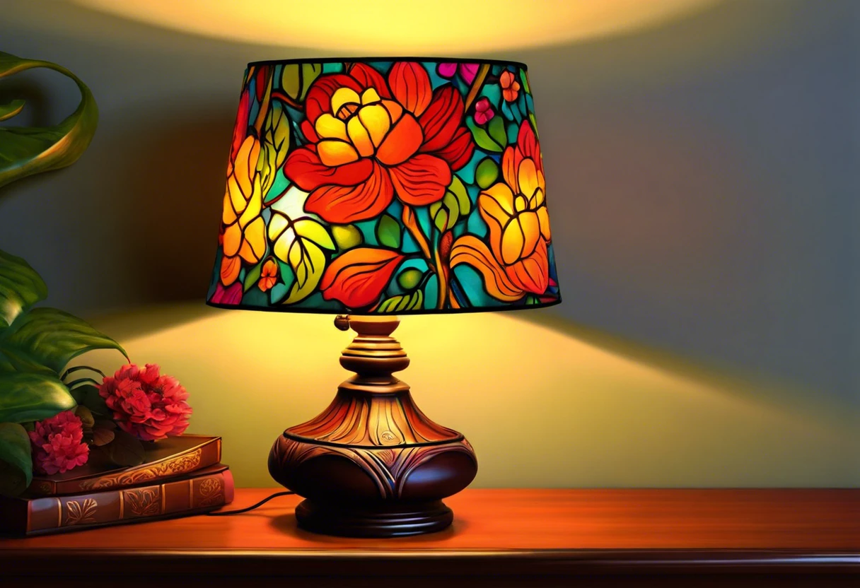 A beautifully painted lamp shade featuring floral designs, showcasing creative possibilities for painting lamp shades.