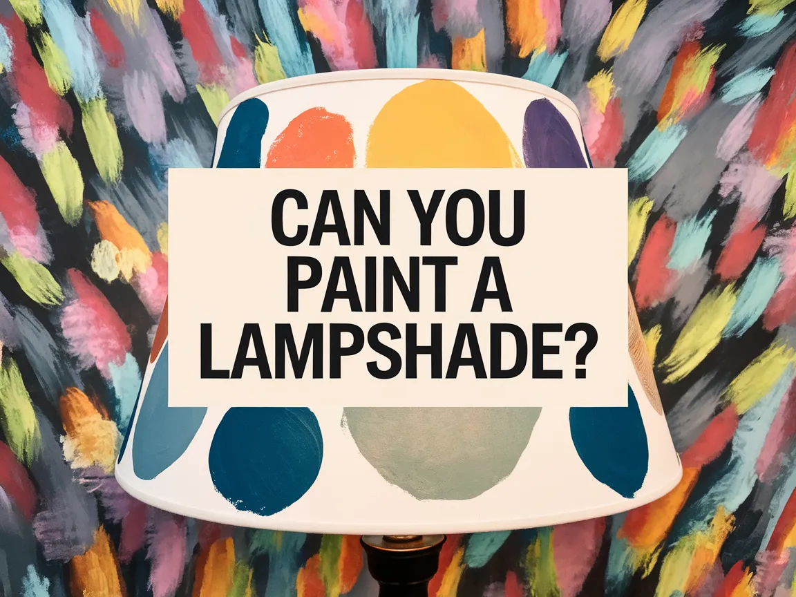 Colorful painted lampshade with question: Can You Paint A Lampshade?