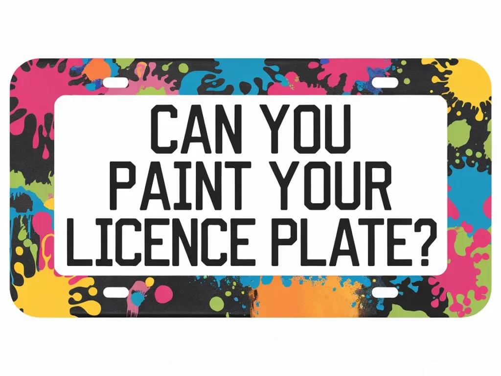 Colorfully painted licence plate asking if you can paint your licence plate