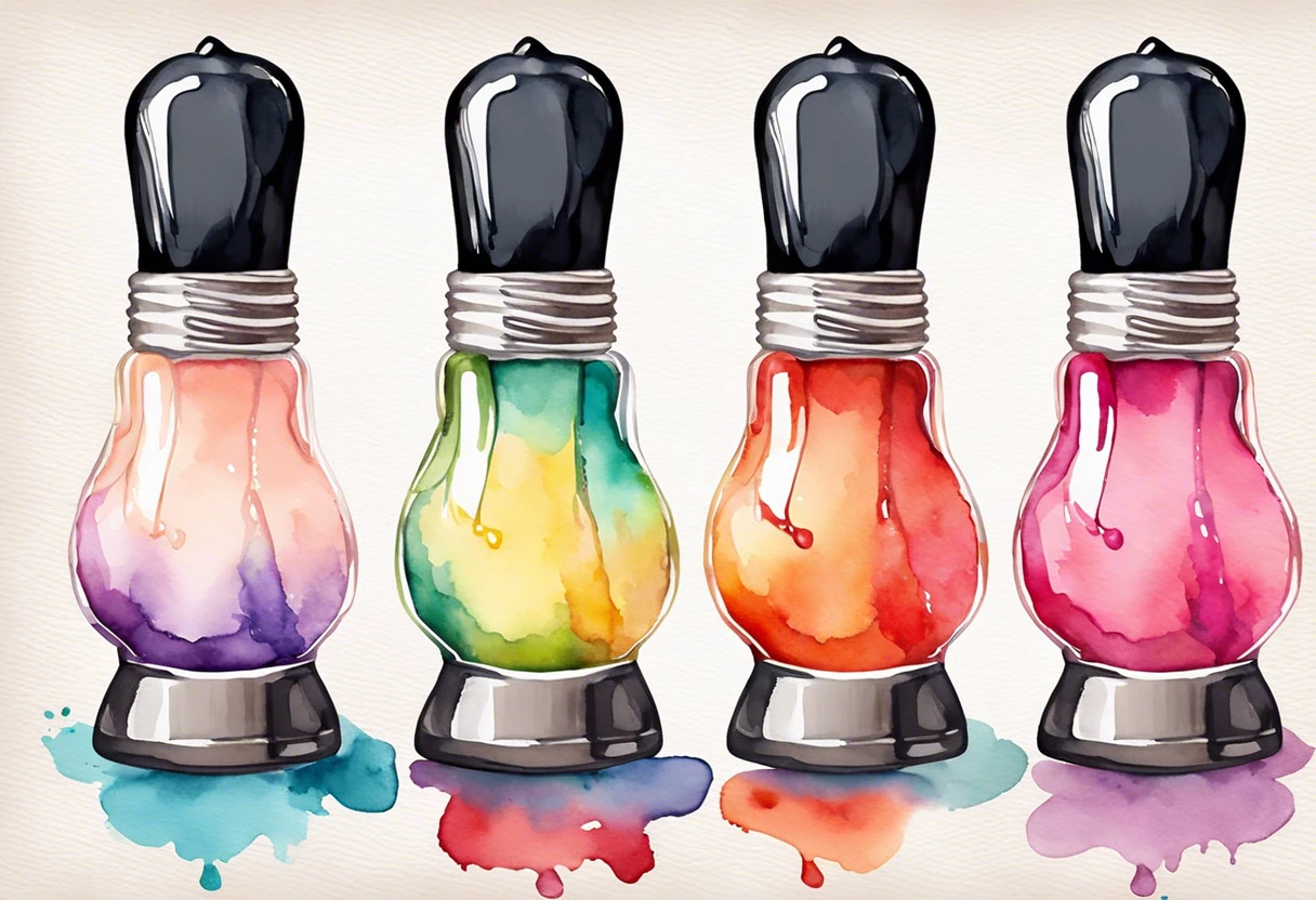 Colorful nail polish bottles ideal for painting light bulbs