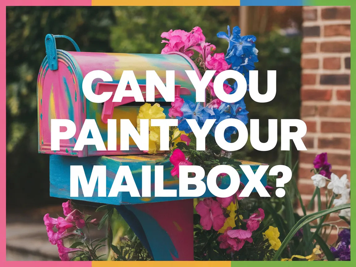 Colorfully painted mailbox surrounded by flowers, showcasing creativity in mailbox design.