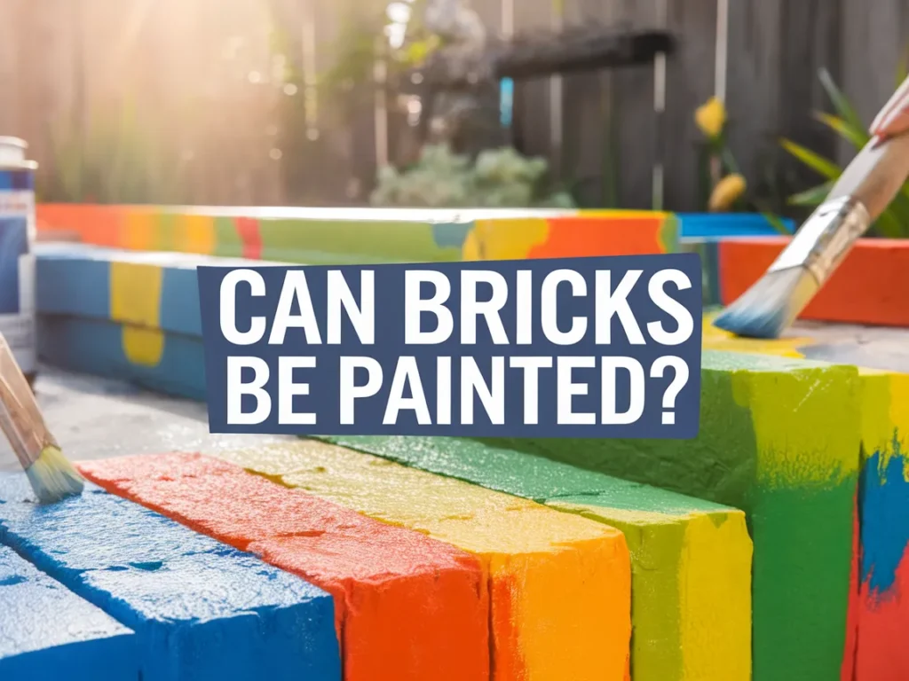 Colorful painted bricks showing the process of painting bricks.