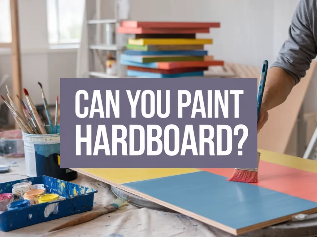 A person painting hardboard with colorful paint, illustrating the process of customizing hardboard surfaces.