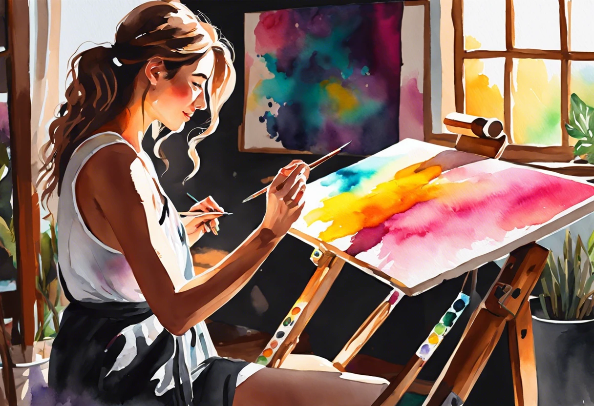 Artist painting over a black surface with vibrant colors to demonstrate techniques for painting over black paint.