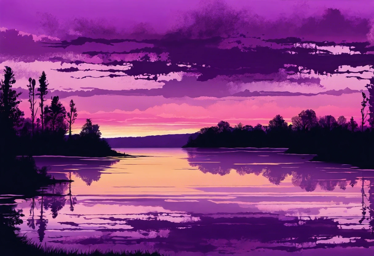 Beautiful purple paint landscape depicting the meaning and significance of purple paint.