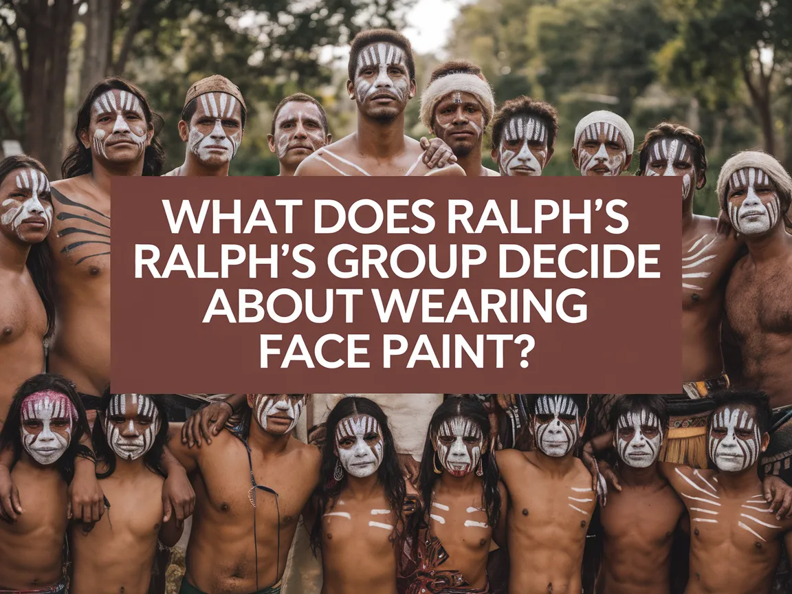 Ralph's group discussing their decision on wearing face paint, illustrating cultural significance.