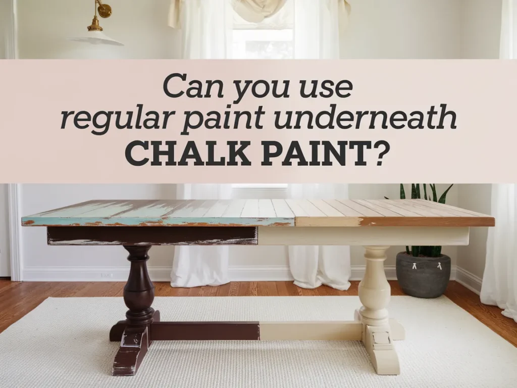 Question about using regular paint underneath chalk paint in a home setting.