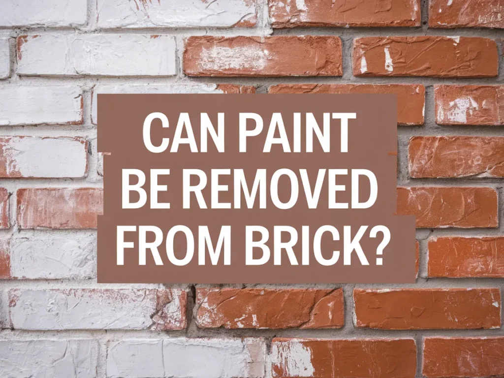 A question on a brick wall asking if paint can be removed from brick.