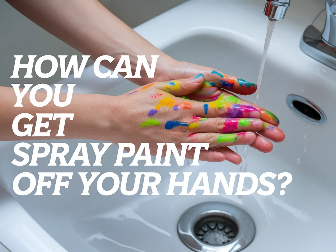 Person washing hands with colorful spray paint, demonstrating how to get spray paint off your hands