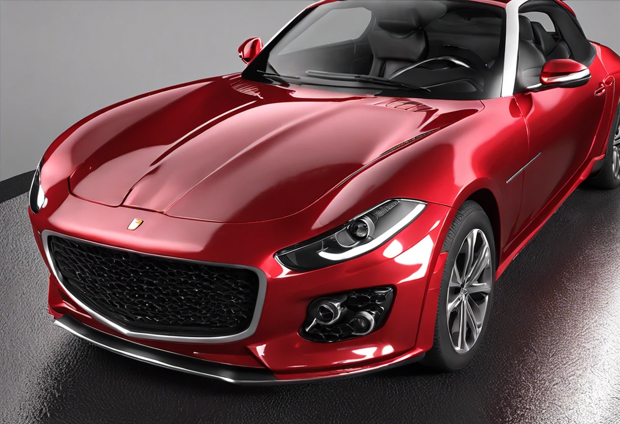 A shiny red sports car highlighting the importance of maintaining car paint to avoid water spots