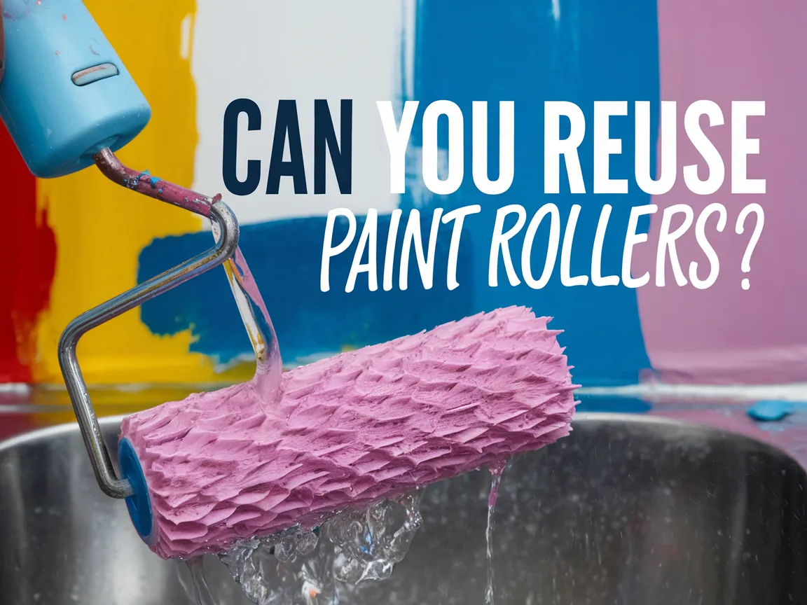 Paint roller being washed in water, discussing the topic of reusing paint rollers