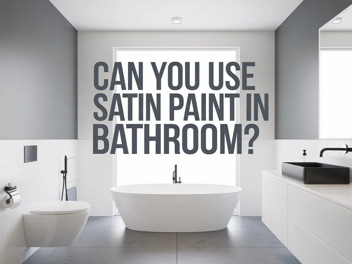 Modern bathroom with satin paint on the walls, exploring the suitability of satin paint for bathrooms.