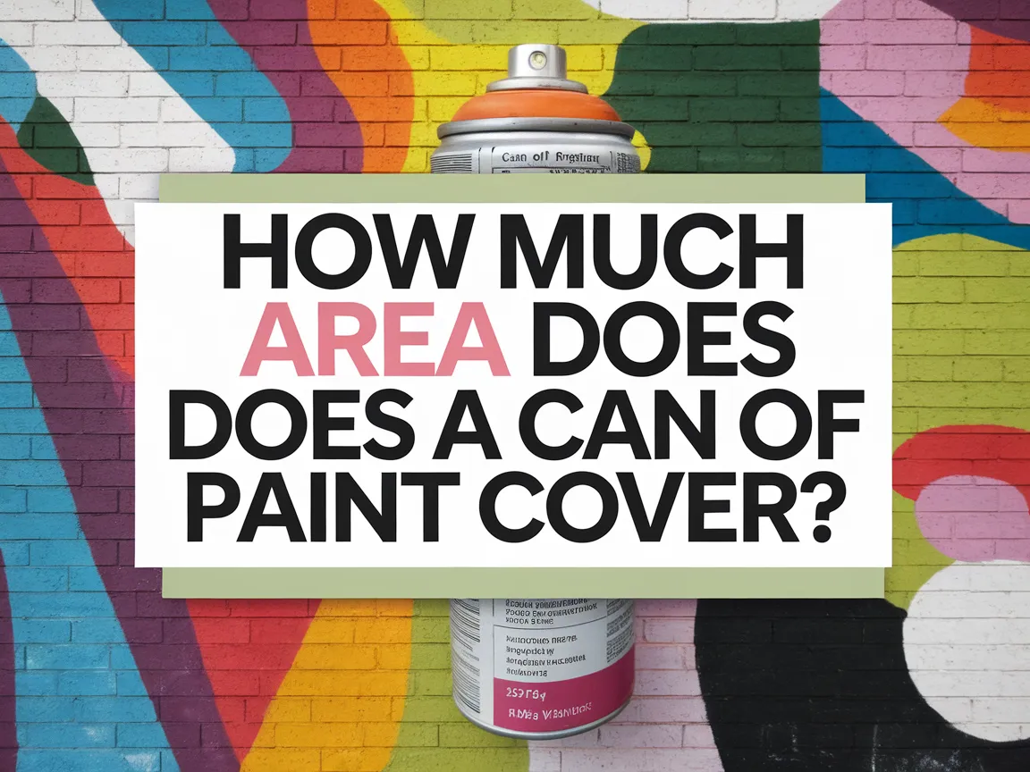 Spray paint can next to a colorful mural, illustrating how much area a can of spray paint covers.