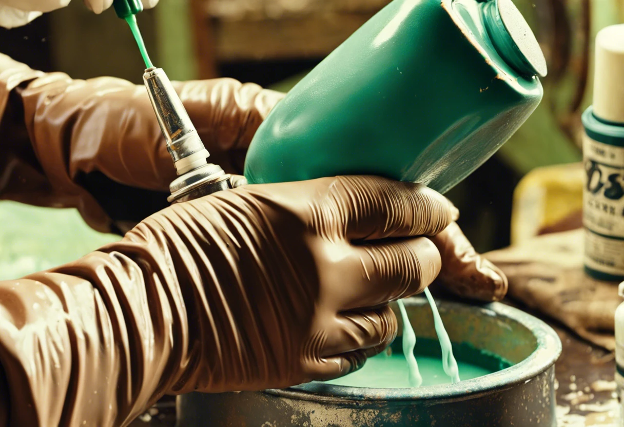 A person applying spray paint to a plastic object, demonstrating how spray paint can stick to plastic surfaces.