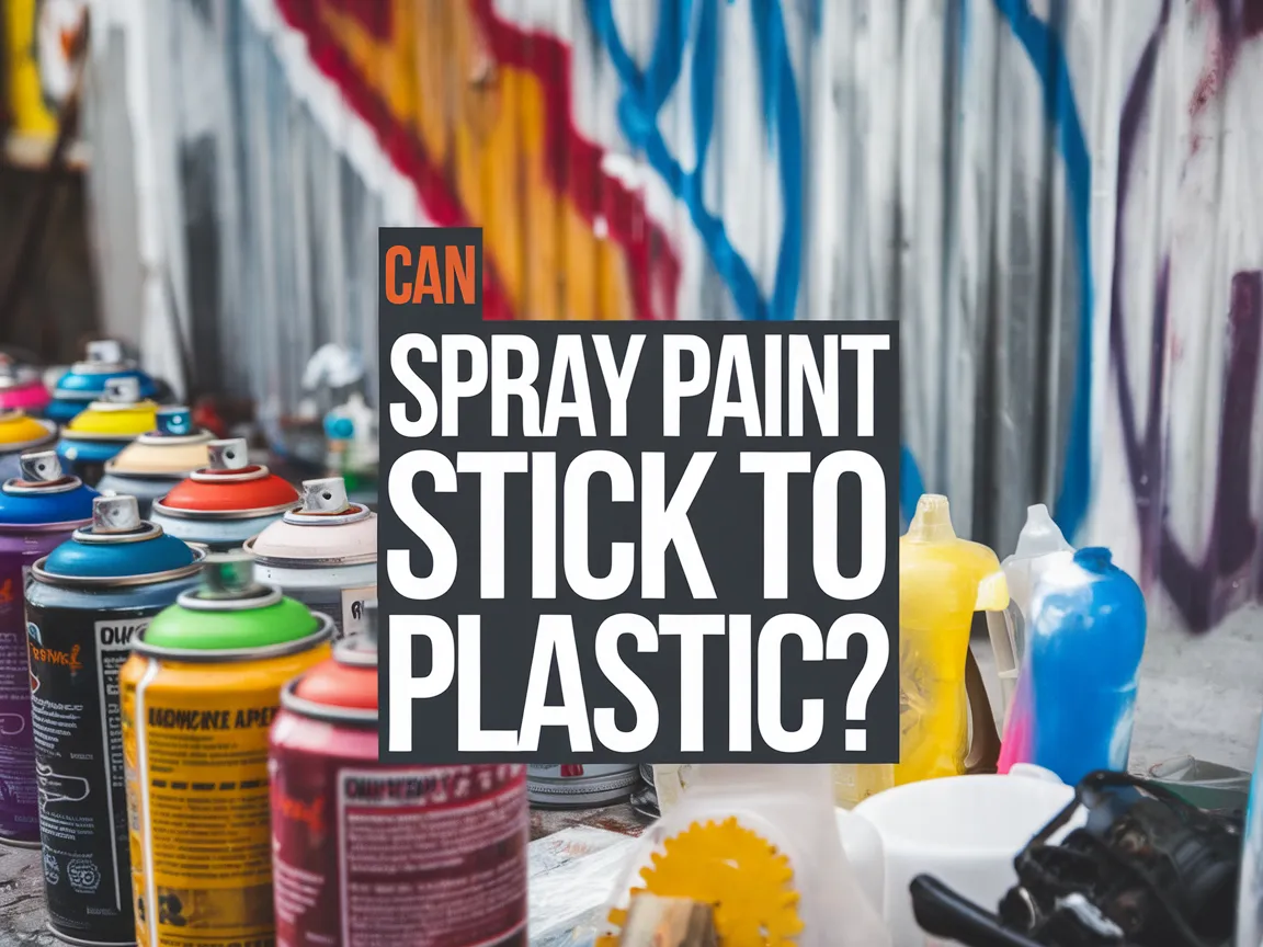 Various spray paint cans on a surface, illustrating options for painting plastic.