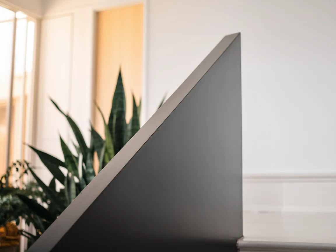 Stylish black stair railing with a modern design, showcasing perfect color options for stair railings.