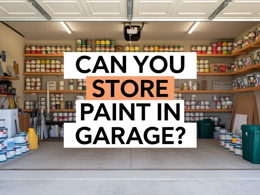 Garage filled with paint cans, discussing if you can store paint in garage
