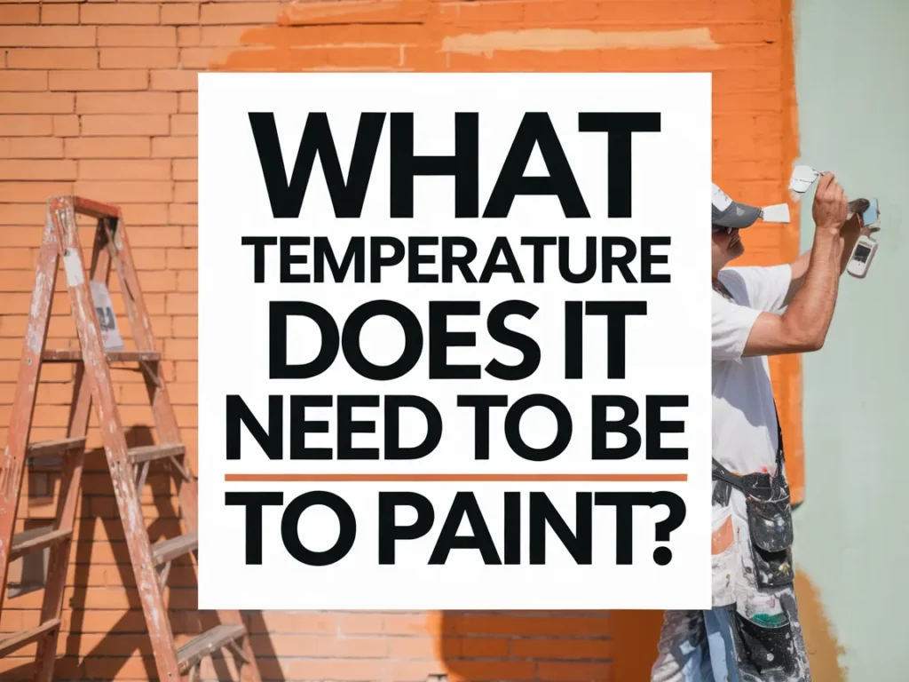 Painter applying paint on a wall, highlighting the optimal temperature for painting.