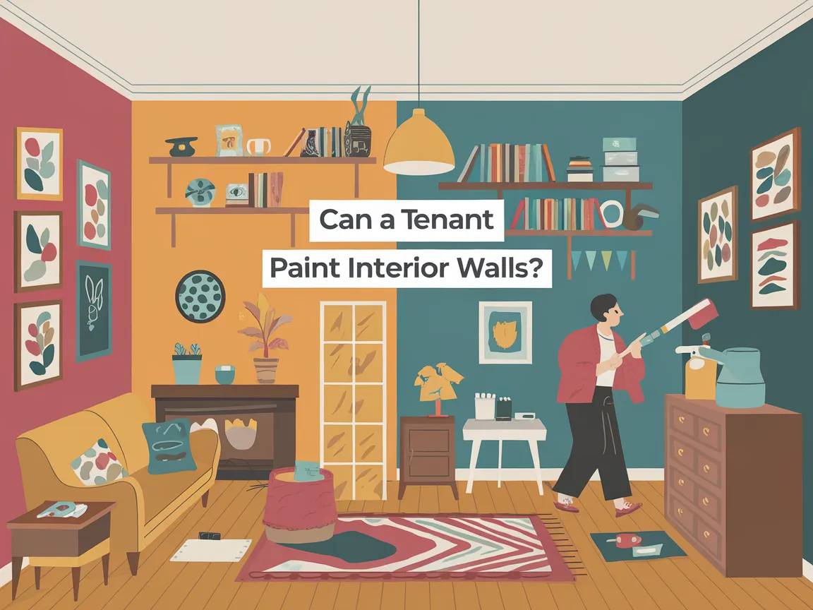 A tenant painting interior walls in a beautifully decorated living room with vibrant colors.