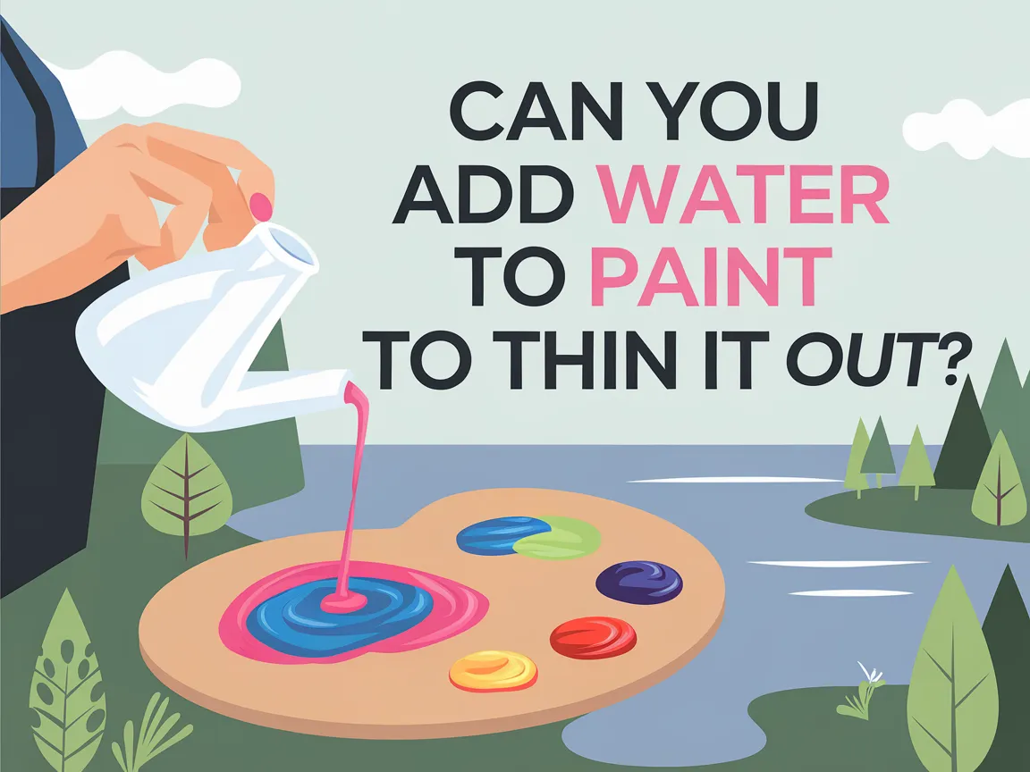 Illustration of adding water to paint on a palette to thin it out.