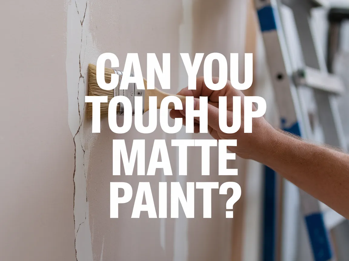 A hand applying touch-up matte paint to a wall, illustrating methods for correcting matte finishes.