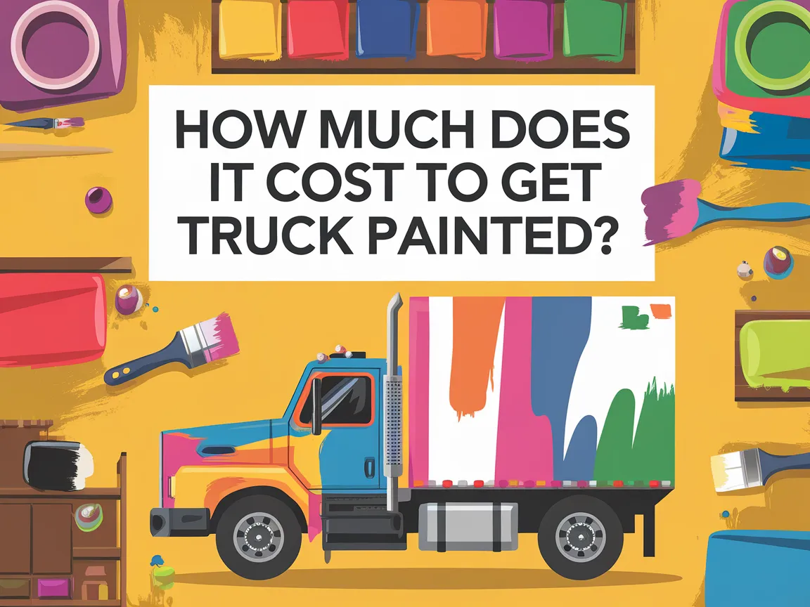 Colorful truck with paint tools illustrating the cost of truck painting.