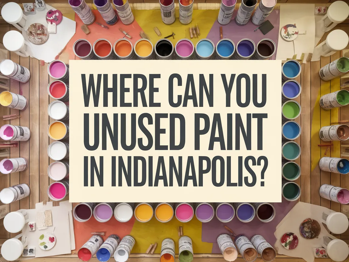 Colorful arrangement of unused paint containers for touching in Indianapolis