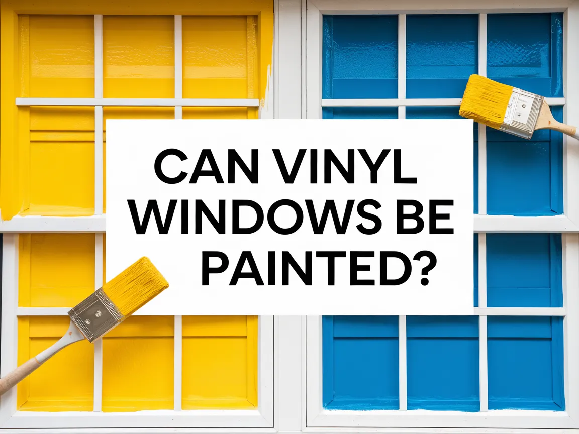 Vinyl windows with paint brushes and vibrant colors demonstrating the question Can Vinyl Windows Be Painted